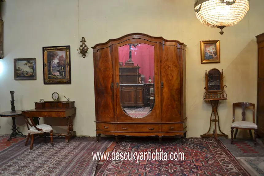 Toilette con specchio basculante stile Thonet, in legno - Foto 4