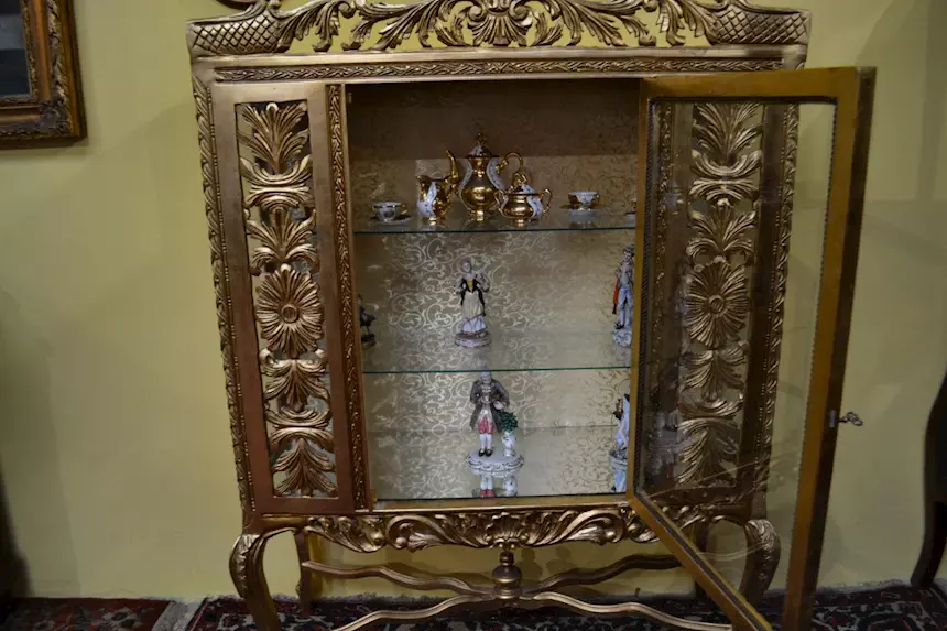 Cristalliera dorata stile barocco Luigi XV - Foto 5