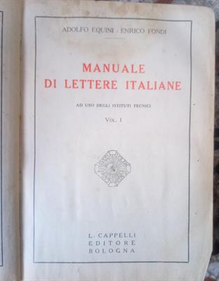 Libro anni 30 di lettere italiane