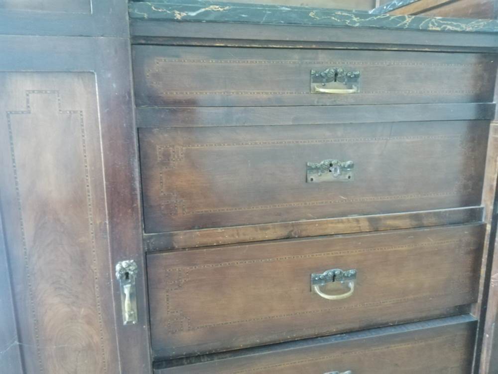 Arte decò COMÒ SPECCHIERA noce MASSELLO INTARSIO - Foto 6