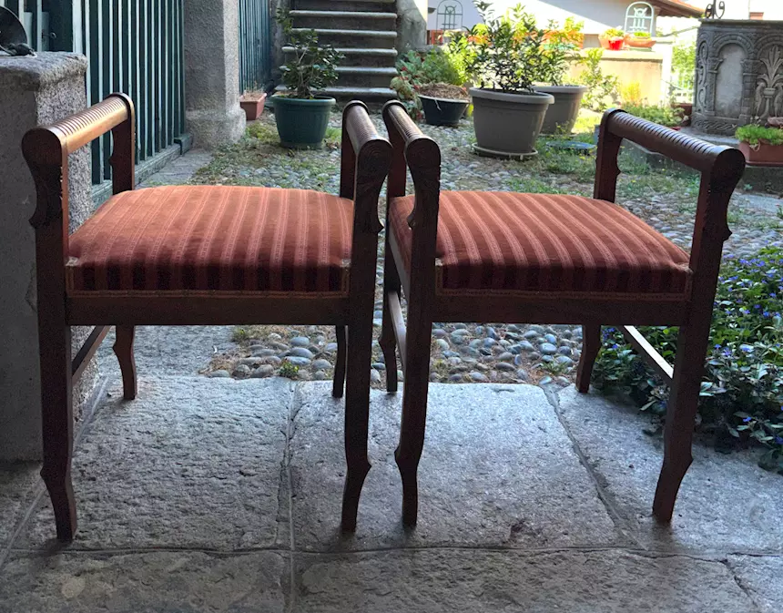 Sgabelli per pianoforte o panca da toeletta, in legno - Foto 5