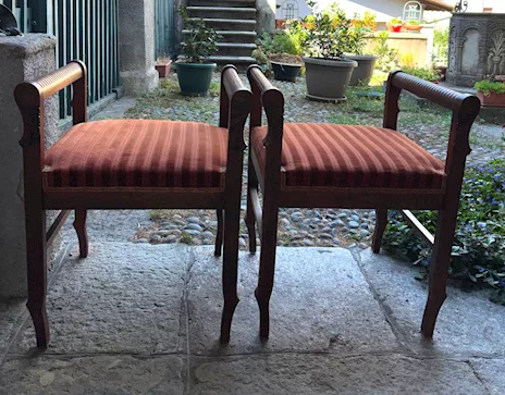 Sgabelli per pianoforte o panca da toeletta, in legno - Anteprima 5