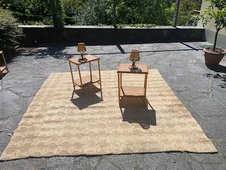 2 Tavolini in Rattan Bamboo -2 Abat-Jou