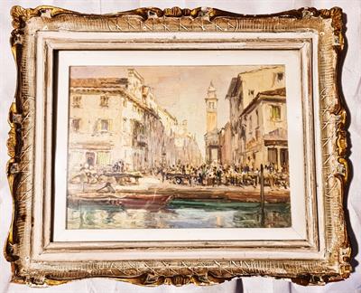 Dipinto olio su tela Luigi Pagan Calle Muneghette Chioggia