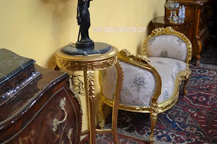 Divanetto - panchetta dorata stile Barocco - Foto 6