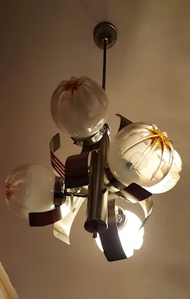 Lampadario Mazzega in vetro di murano vintage