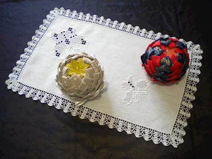 Coppia di porta ceri fatti a mano da decorazione