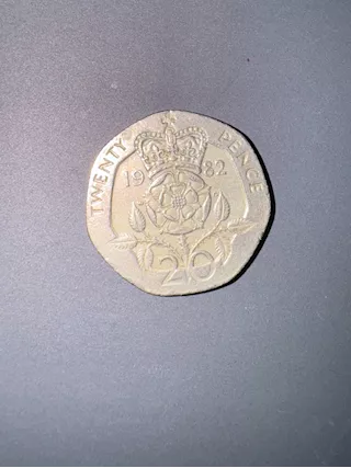 Moneta 1982 rara straniera 20 pence