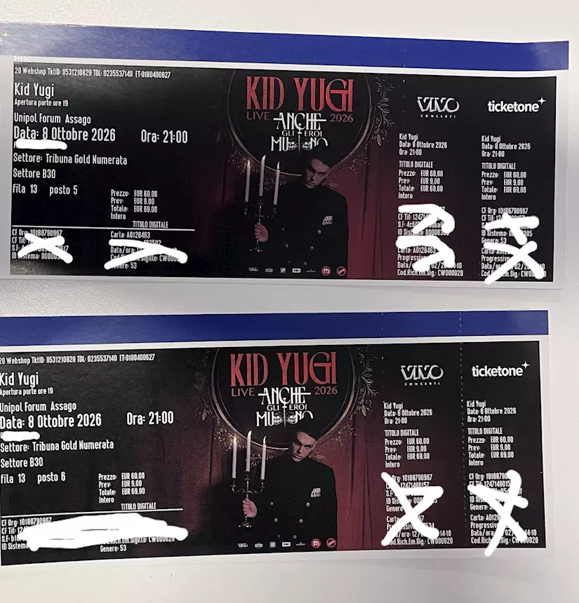 Due biglietti concerto Kid Yugi a Milano