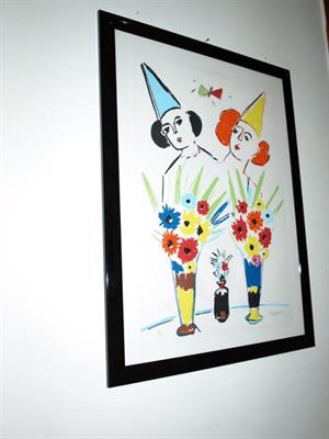 MONACHESI litografia Pagliacci anni 70
