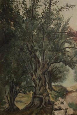 Quadro olio su tela, sentiero di campagna, firmato - Foto 4
