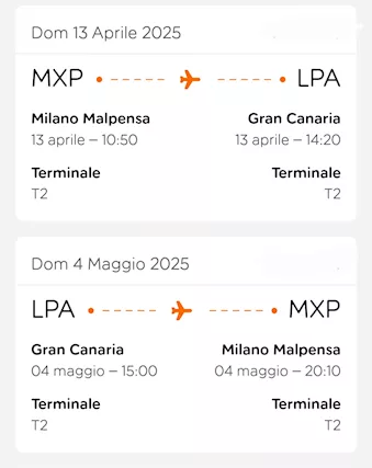 Biglietti aereo Milano Malpensa-gran canaria