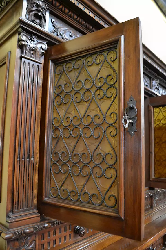 Libreria-credenza metà del XX secolo stile Rinascimento - Foto 12