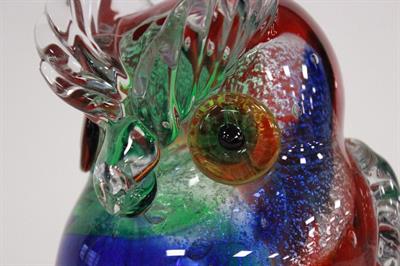 Scultura di gufo colorato vetro di Murano firmato Cammozzo, peso 3 kg - Foto 4