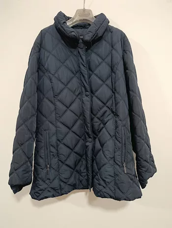 Giacca lunga trapuntata da donna XXL nera Eco Collection