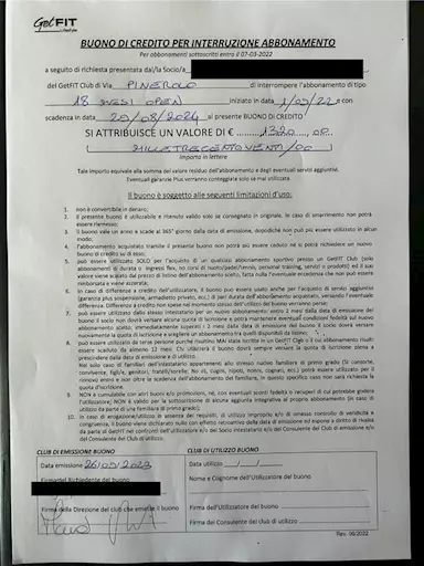 Buono di credito da 1320€ per palestre GetFit di Milano