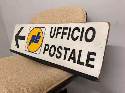 Insegna Vintage poste in metallo anni 70/80 ottimo stato .