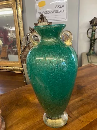 Vaso a vetro sommerso Murano artistico Flavio Poli