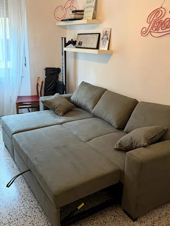 Divano letto angolare con penisola pari a nuovo