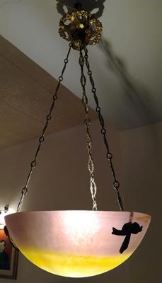 Lampadario in patè de ver montatura in bronzo - Foto 3