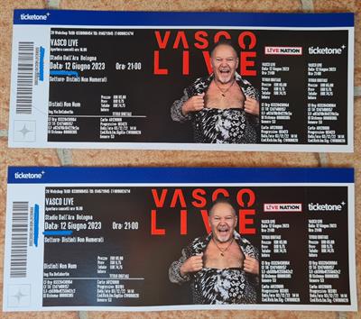 N 2 biglietti concerto Vasco _bologna 12 giugno 23
