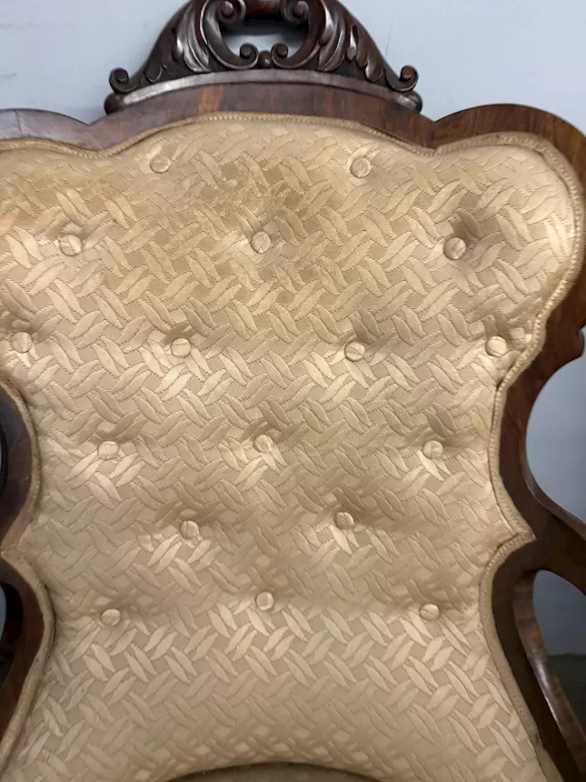 Antica coppia di poltrone da riposo, metà '800, 100x70 cm - Foto 5