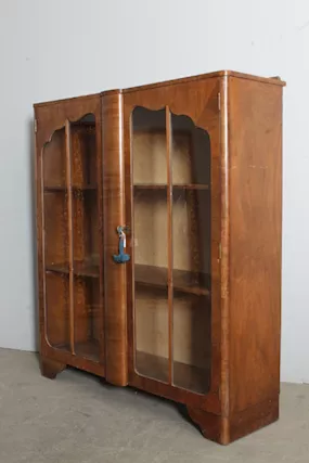 Antica vetrina - libreria art deco in noce 1940 Mis cm 106 x