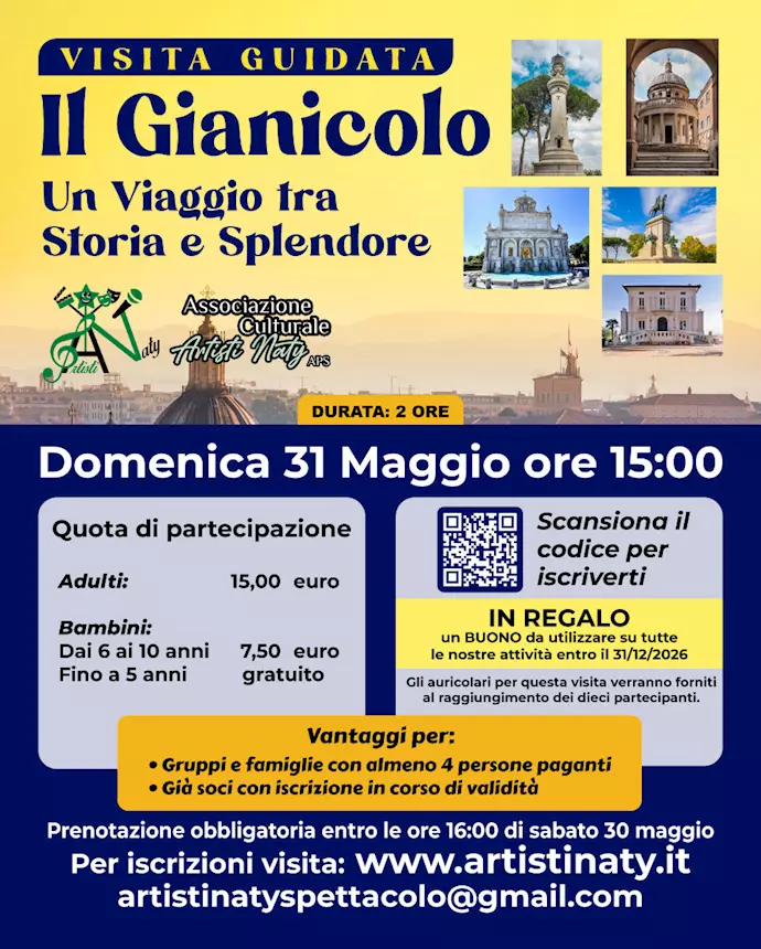 Il Gianicolo - un viaggio tra storia e splendore - visita guidata
