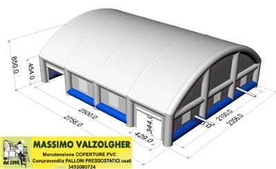GONFIABILE PER COPRIRE 2 CAMPI DA PADEL, IN PRONTA CONSEGNA.