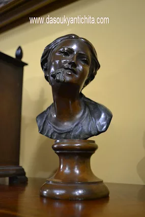 Piccolo busto in bronzo fanciulla di De Martino, ottime condizioni - Foto 4