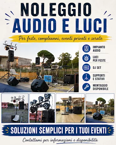 Noleggio Audio e Luci per Feste, Compleanni ed Eventi Privati