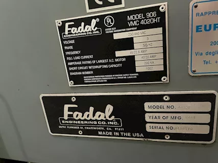 Centro di lavoro Fadal VMC 4020, mod. 906 - Foto 3