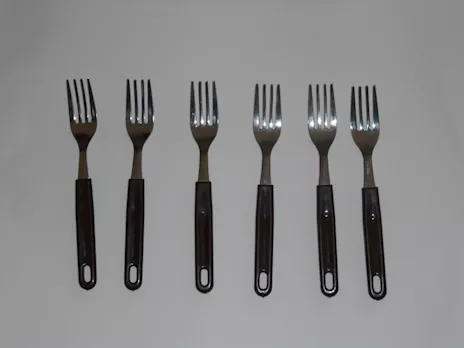 Set di Forchette da tavola vintage con manico in plastica