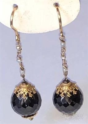 Paio orecchini antichi pendenti epoca 1850