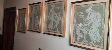 Quattro stagioni in pizzo lavorate a mano