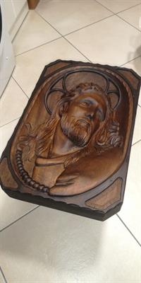 Icona - bassorilievo di cristo in legno