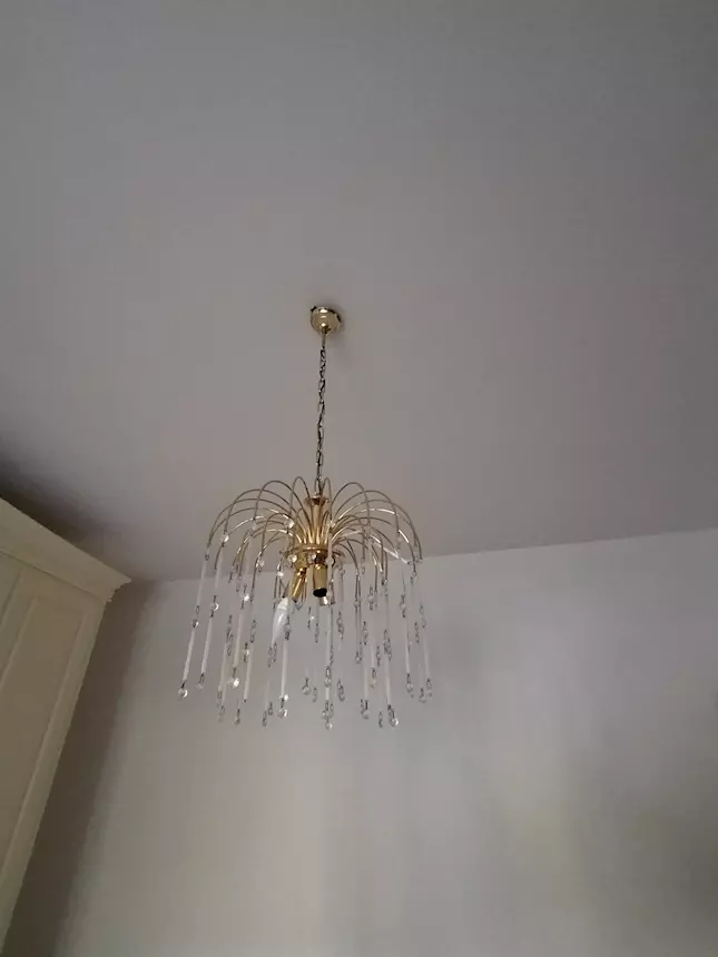 Lampadario circolare ottone con cristalli BALMENA D40: illumina con stile