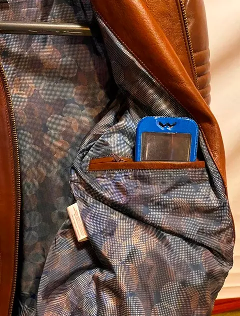 Foto 4 Giubbotto in pelle - uomo, color marrone tabacco, taglia l