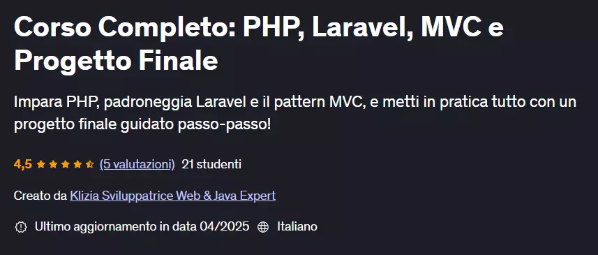 Corso Web Developer: PHP, Laravel e Progetto Finale - Foto 2