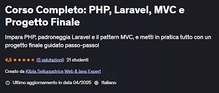 Corso Web Developer: PHP, Laravel e Progetto Finale - Anteprima 2