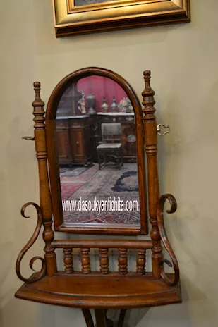 Toilette con specchio basculante stile Thonet, in legno - Anteprima 2