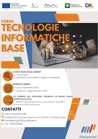 Formazione gratuita informatica base Bergamo