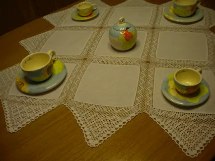 Centrotavola bianco fatto a Mano in cotone/lino, prezzo trattabile - Foto 2