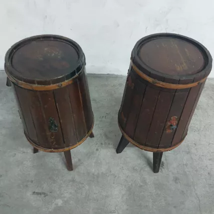 Mobiletto porta bottibottiglie in legno vintage
