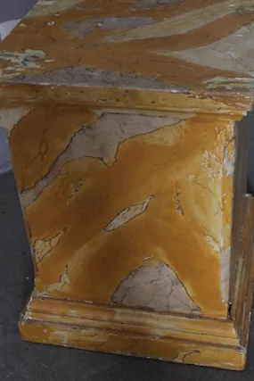 Antica colonna basamento per vaso/scultura finto epoca XIX, colore su - Foto 4