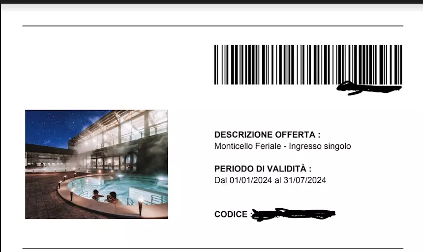 Vendo Voucher Monticello Spa