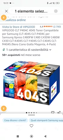 Toner 404S compatibile Samsung - Anteprima 1