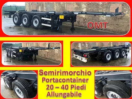Semirimorchio Portacontainer OMT 20-45 Piedi Allungabile