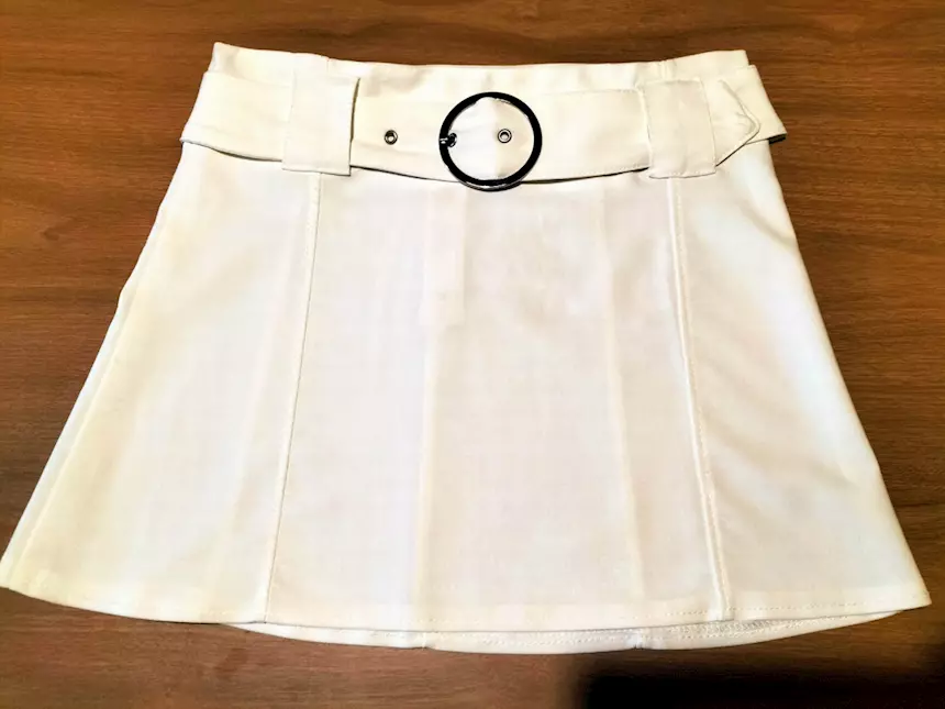 Gonna elasticizzata con cintura NUOVA, color bianco, taglia 40
