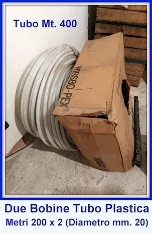 Due bobine di tubo in plastica m 200 x 2 diametro mm 20